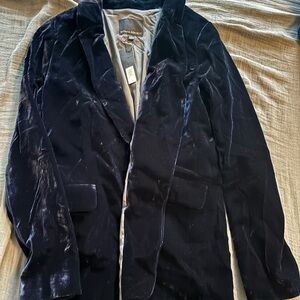 Banana Republic Velvet Blazer in Navy